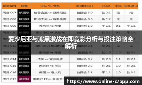 爱沙尼亚与波黑激战在即竞彩分析与投注策略全解析